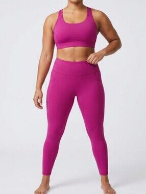 Bally Total Fitness Magenta Yoga Leggings Tagged a size Large; Measures Smaller